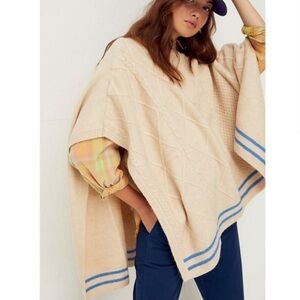 Free People Harbour Stripe Poncho One Size